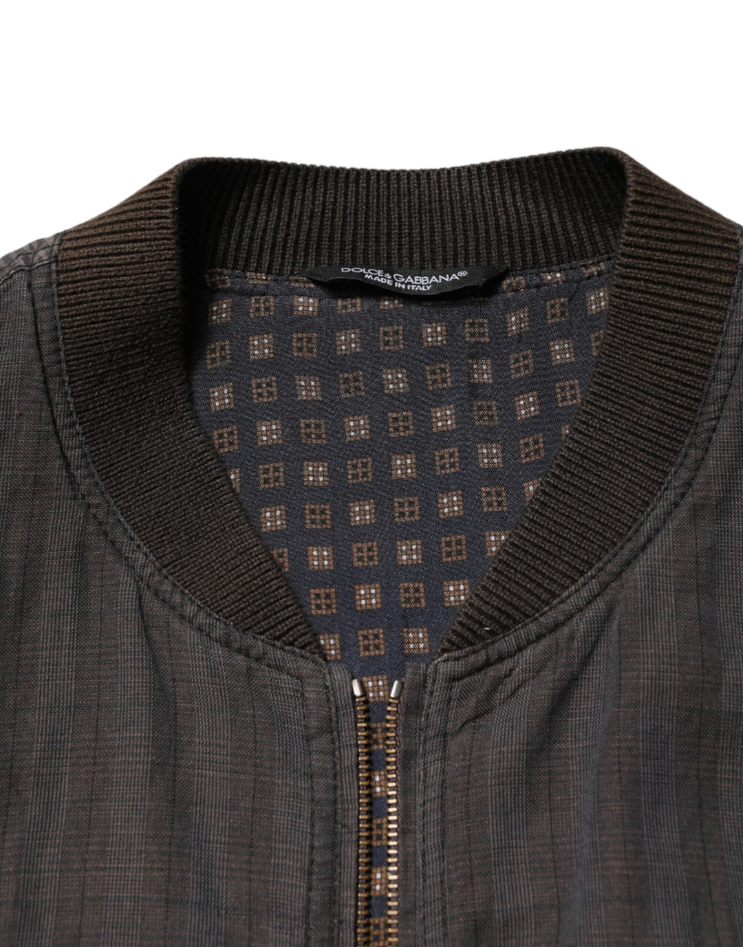 Dolce & Gabbana Black Stripes Cotton Full Zip Bomber Jacket